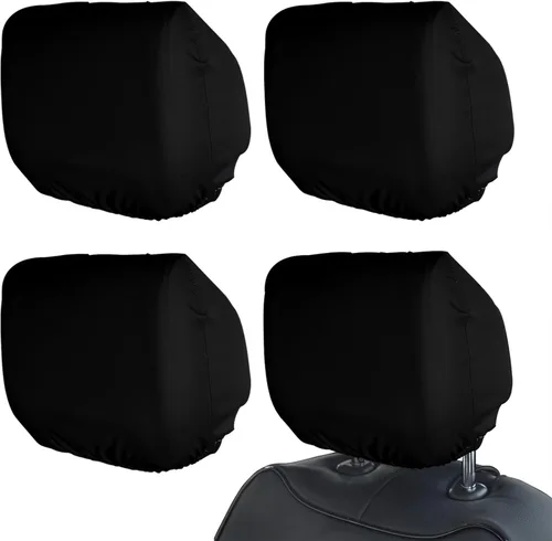 Vista 9 de gunhunt Paquete de 2 fundas para reposacabezas de automóvil, fundas universales antisucias, protector suave para reposacabezas de automóvil Negro