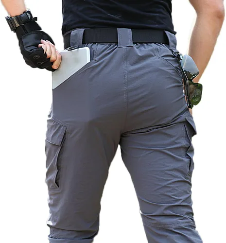 Vista 5 de TACVASEN Pantalones militares de senderismo para hombre, de secado rápido, repelente al agua, de asalto, con 8 bolsillos
