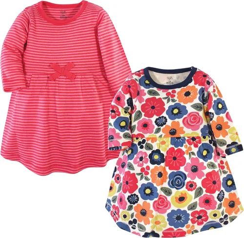 Vista 98 de Touched by Nature - Vestidos de manga corta y manga larga de algodón orgánico para niñas pequeñas, bebés y mujeres Manga larga con flores abstractas
