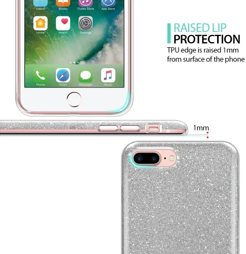 Vista 4 de FINCIBO Funda compatible con Samsung Galaxy S20 Ultra de 6.9 pulgadas, funda protectora de TPU con purpurina plateada brillante para Galaxy S20