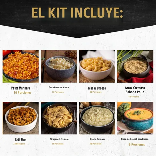 Vista 5 de Ready Hour Suministro de alimentos de emergencia para 3 meses (846 porciones), kit de 3 meses, entradas de comida para almacenamiento de alimentos