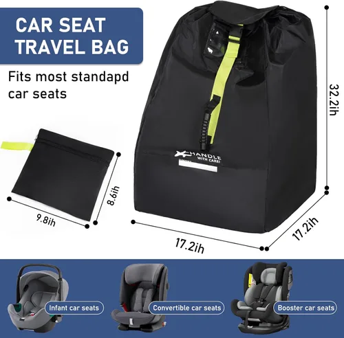 Vista 3 de Bolsa de viaje para asiento de coche para avión Verde