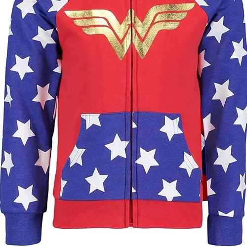 Vista 5 de DC Comics Justice League Wonder Woman - Disfraz con capucha para niñas pequeñas y grandes Blanco