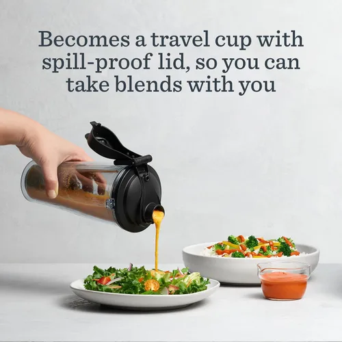 Vista 15 de Adaptador de taza personal Vitamix, libre de BPA, apto para lavavajillas, dos tazas de licuadora de 20 onzas, dos tapas y un adaptador de licuadora