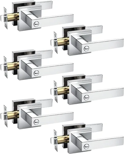 Vista 145 de KNOBWELL - Juego de cerradura con 1 picaporte resistente para puertas de una cara, ideal para puertas interiores reversibles, 0.93 libras