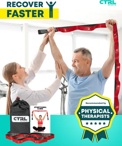 Vista 5 de Stretching Strap with Loops, Non Elastic Stretch Band for Physical Therapy