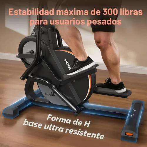 Vista 5 de YOSUDA Elliptical Exercise Machine, Compact 3-in-1 (Elliptical + Cardio Climber + Stair Stepper) Elliptical for Home with 45°Incline, 15.5IN Stride