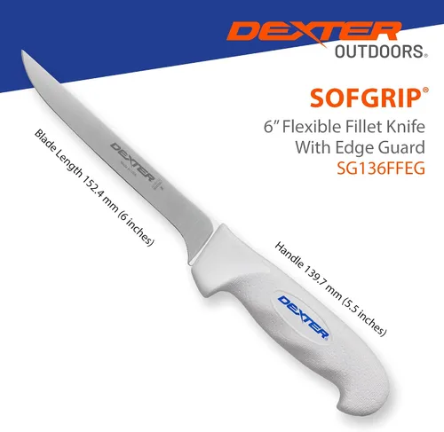 Vista 6 de Cuchillo de filete Dexter Outdoors de 6" con mango suave SOFGRIP Incluye protector de filo