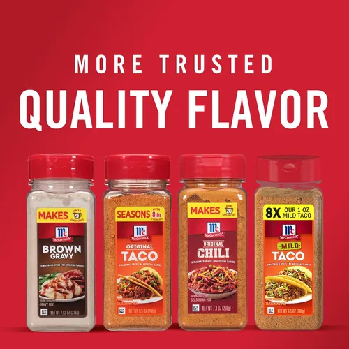 Vista 23 de McCormick Mezcla de condimentos para tacos, original, sin sabores artificiales, sin MSG añadido, calor suave y sabor clásico que toda la familia