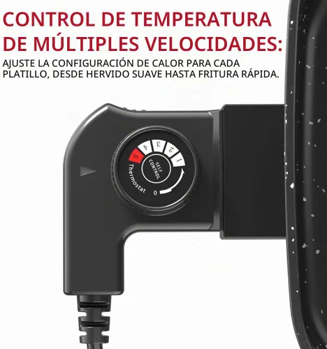 Vista 3 de AORAN - Sartén eléctrica con tapa, sartén eléctrica multifuncional para freír, asar a la parrilla, hervir y cocinar, antiadherente, compacta, fácil