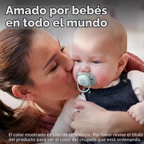 Vista 2 de Philips AVENT Chupete ultra suave, 6-18 meses, azul y gris, paquete de 4, SCF211/40