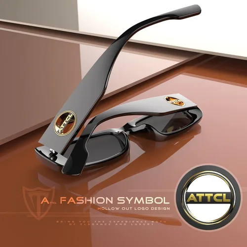 Vista 4 de ATTCL Gafas de sol polarizadas para mujer con marco rectangular moderno y grueso con protección UV