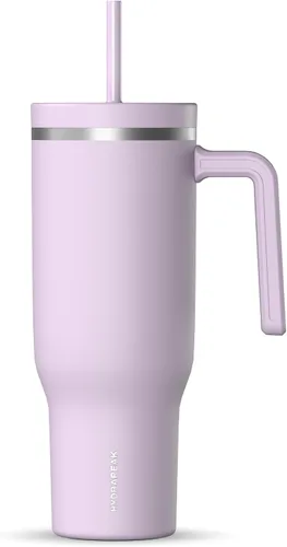 Vista 19 de Hydrapeak Voyager Vaso de 40 oz con Asa y Tapa con Pajita Botella de Agua Reutilizable de Acero Inoxidable Taza de Viaje Compatible con Portavasos