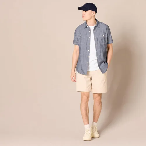 Vista 5 de Tienda Essentials - Camisa de popelina de manga corta de ajuste regular para hombre