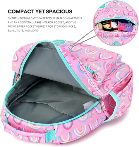 Vista 4 de mibasies Mochila escolar para niñas y niños, mochila escolar para preescolar y primaria.., Arco iris, Mochilas Daypack