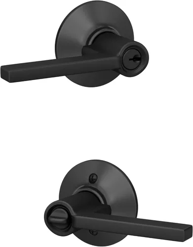 Vista 57 de Schlage F51A LAT 716 Latitude - Manija de puerta con bloqueo de entrada con llave, en acabado de bronce envejecido