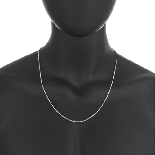 Vista 3 de The Bling Factory 1.5mm Solid .925 Sterling Silver Square Box Chain Necklace