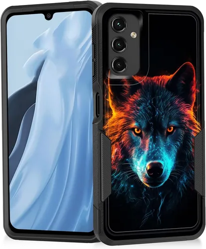 Vista 94 de Funda para Galaxy A14 5G, resistente de doble capa híbrida de policarbonato duro, goma suave, a prueba de golpes, funda protectora resistente