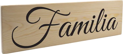 Vista 2 de Familia Spanish Wood Sign Hanging Front Door Home Decor Plaque Real Wood Decor Gift Christmas Holidays Birthday Father Mother Day Gift Regalo Para