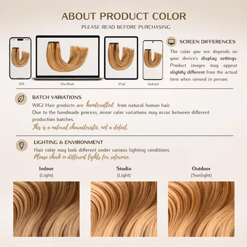 Vista 6 de WIGI 3 clips de cabello humano con reflejos, champán de 24 pulgadas #18A/60 Champaign Highlight