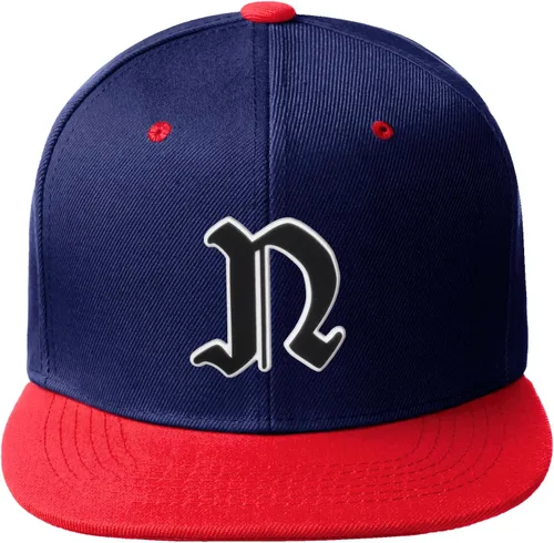 Vista 393 de Daxton Gorra clásica con visera de billete plano con letras del alfabeto inglés antiguo de la A a la Z