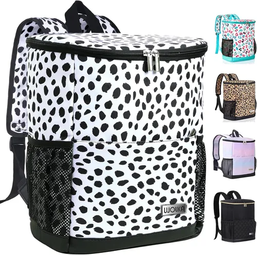 Vista 11 de Mochila Enfriadora Wolka 30 Latas, Mochilas Enfriadoras Portátiles Aisladas a Prueba de Fugas, Bolsa Enfriadora Impermeable de Lado Suave
