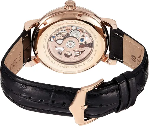 Vista 3 de Akribos XXIV - Reloj automático para hombre, diseño de esqueleto retro