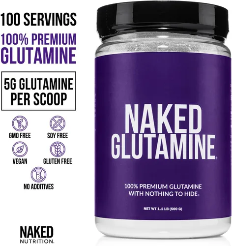 Vista 2 de L-glutamina pura fabricada en los Estados Unidos – 100 porciones – 17.64 oz, 1.1 libras a granel, vegano, sin OMG, sin gluten y sin soja. Minimiza