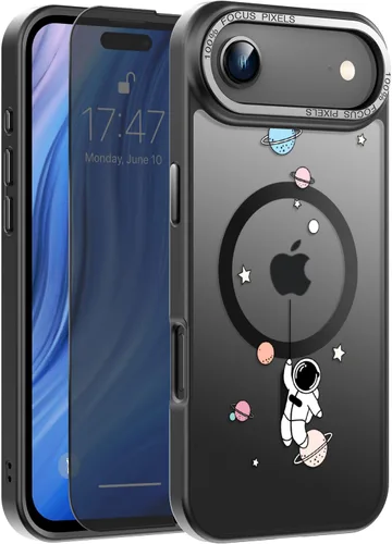 Vista 90 de Goodon para iPhone 15 Pro Max con protector de pantalla de privacidad, compatible con Magsafe, funda translúcida mate a prueba de golpes - Linda