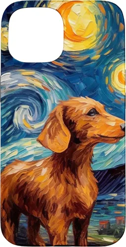 Vista 6 de Carcasa para iPhone 16 Dachshund Dog Starry Night Van Gogh Dachshund