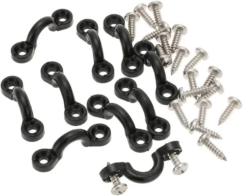Vista 5 de Docooler Juego de 10 trabillas elásticas de nailon para cubierta con 20 tornillos para barco, kayak, cubierta
