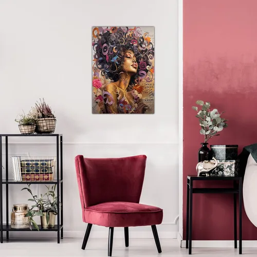Vista 8 de Arte de pared afroamericano, decoración de rey y reina bailarín negro para sala de estar, arte de pareja de amor negro para dormitorio, lienzo