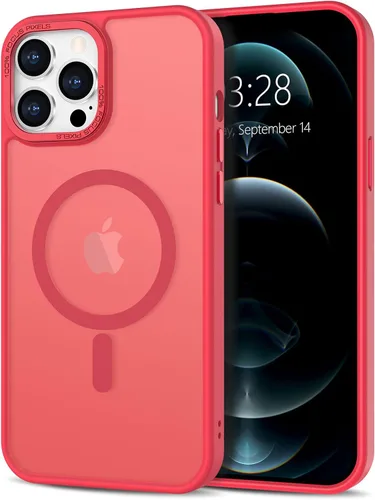 Vista 313 de Anuck - Funda magnética para iPhone 11 compatible con MagSafe, carcasa trasera mate translúcida dura, borde de TPU, delgada, resistente a impactos