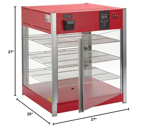 Vista 6 de Winco EDM-1PT Calentador de alimentos calentado y humificado giratorio con puertas dobles, 18