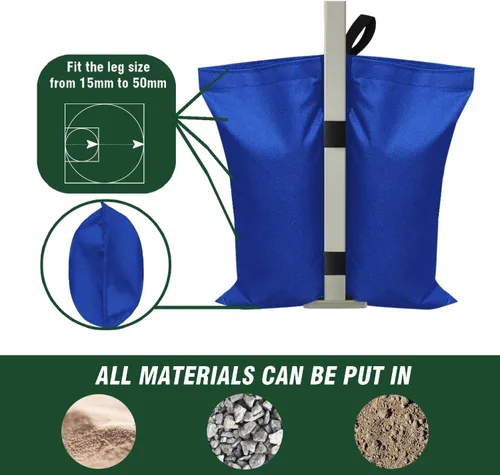 Vista 3 de Bolsas de peso Eurmax USA para tienda de campaña con dosel, bolsas de arena para toldo al aire libre instantáneo, patas de toldo, bolsas de arena
