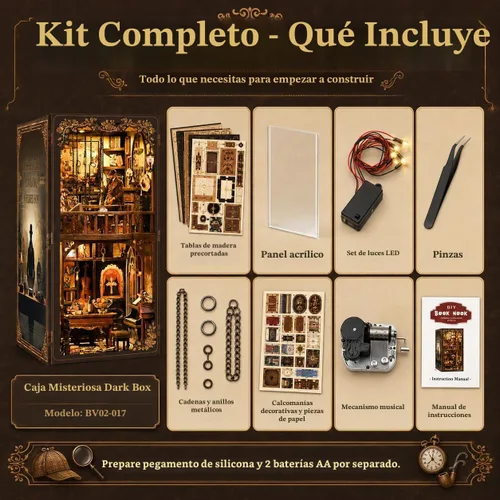 Vista 8 de NFEHGXAE - Kits de rincón de libro para adultos, kit de casa de muñecas