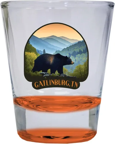 Vista 12 de Gatlinburg Tennessee Souvenir - Vaso de chupito redondo de 1.5 onzas, color verde Verde C