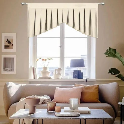 Vista 26 de Cenefas para Sala de Estar Amarillo Brillante Opacas con Bolsillo para Barra Cenefas para Ventanas, Paquete de 1 (Amarillo Brillante 39" An x 20" L)