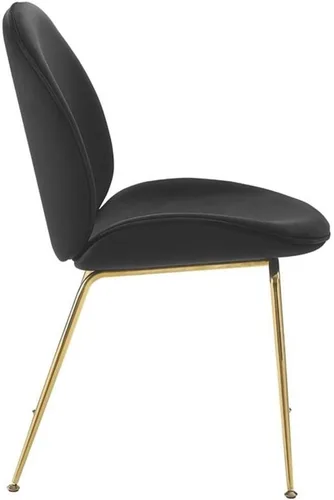 Vista 5 de Modway EEI-3548-BLK - Silla de comedor de terciopelo de alto rendimiento, patas de acero inoxidable, color negro