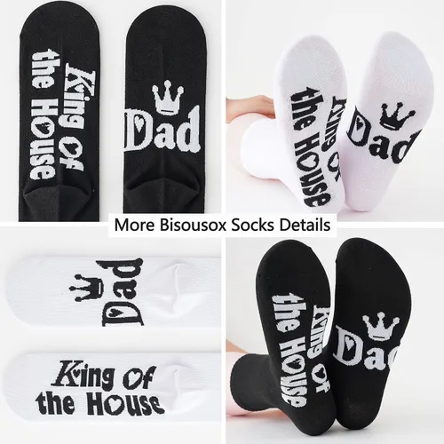 Vista 6 de Men's Fun Dress Socks Novelty Colorful Funky Fancy Funny Patterned Crew Casual Crazy Socks for Men Father