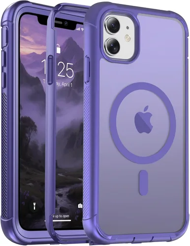 Vista 98 de jaroco - Funda magnética compatible con MagSafe para iPhone 11 de 6.1 pulgadas; protección de grado militar contra caídas, de doble capa