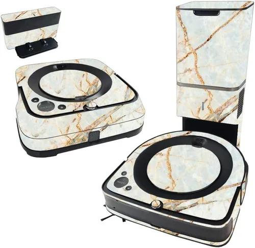 Vista 10 de MightySkins Skin compatible con iRobot Roomba s9+ Vacuum & Braava Jet m6 Bundle – Mármol ámbar, cubierta de vinilo duradera y única Fácil