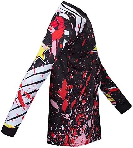 Vista 5 de JPOJPO Camiseta de ciclismo para hombre, camiseta de manga larga, para bicicleta de montaña, motocicleta, ropa anti-UV
