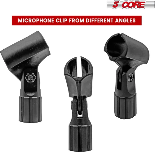 Vista 6 de 5 Core Soporte de clip de micrófono para lápiz, adaptador de micrófono de condensador delgado ajustable de ángulo negro + adaptador universal de 5/8