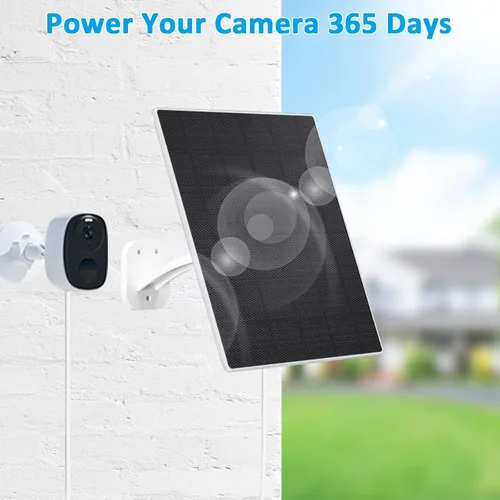 Vista 4 de FUTUREZEN Panel Solar para Cámara de Seguridad, Cargador Solar de 10W con DC 5.5x2.1mm, Puerto USB-C y Micro USB, Resistente al Agua IP66, Montura