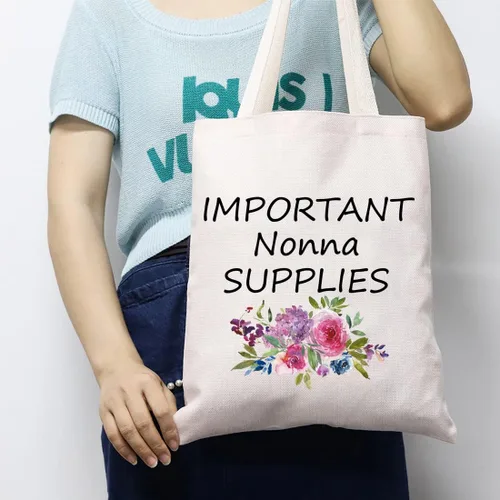 Vista 2 de JXGZSO Importante Nonna Supplies Tote Bag Nonna Regalo de cumpleaños Nonna Regalo Nonna Regalo del Día de la Madre