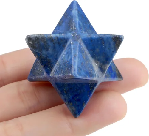 Vista 14 de QINJIEJIE Amatista Merkaba Crystal 1" Natural Healing Stones Meditación Sagrada Generador de Energía Rejilla de Cristal Decoración del Hogar