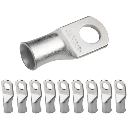 Vista 201 de SELTERM 5 piezas terminales de cable de cobre estañado 1/0 AWG perno de 1/2", extremos de cable de batería, terminales de anillo, conectores