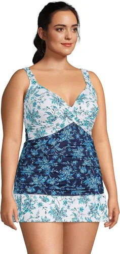 Vista 4 de Lands' End Traje de baño tipo tankini con aros para mujer