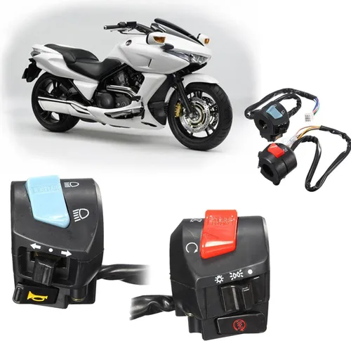 Vista 8 de Interruptor de manillar, 2 unids DC 12V Universal 7/8 '' manillar motocicleta cuerno giro interruptor de control de luz